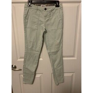 Bke Buckle Women's 24 Green Mint Distressed‎ Mollie Ankle Skinny Casual Pants